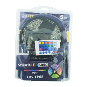 LED стрічка 5050 RGB/16 colors/5м/від мережі (роз'єм DC12V)/пульт/контролер - фото
