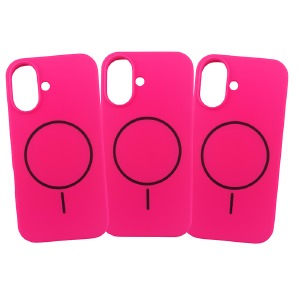 Накладка MagSafe COLOR для iPhone 15 Pro Neon pink - фото