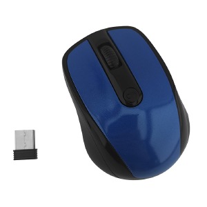 Компьютерная мышка беспроводная 3100 4 кнопки/USB 2.4GHz блистер черно-синяя - фото