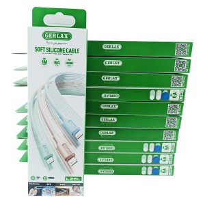 `SET COLOR MIX кабелей iPhone Lightning Gerlax L26L 6A силиконовых 1м (11ШТ!!!+1ШТ ПОДАРОК 4Г/4М/4П) - фото