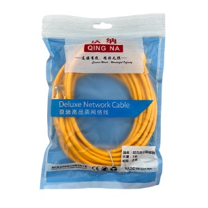 LAN кабель інтернет 5м cat5 AG (high quality) сірий, жовтий - фото