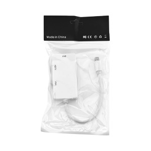 DisplayPort (тато) - HDMI+VGA+DVI (мама) конвертер білий A00261-1 - фото