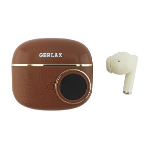 Bluetooth Air Pods Gerlax H202 BT5.3/TWS/30mAh/200mAh/LED дисплей коричнево молочні - фото