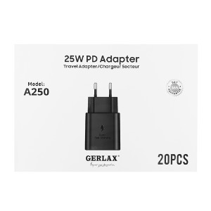 'SET блочків USB Gerlax A250 3A/PD25W чорний (18ШТ!!! +2ШТ ПОДАРУНОК) - фото