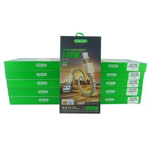 `SET кабелів Type-C Gerlax GD-66TG 6A/120W/QC3.0 тканинний  молочний 1м (10ШТ!!!+1ШТ ПОДАРУНОК) - фото