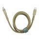 Кабель Type-C to Type-C Gerlax GD-66PT 6A/PD100W/QC3.0 тканинний молочний 1м - фото 1