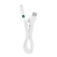 Кабель iPhone Lightning Gerlax D-25L1 9А/QC3.0/OD4.0 силіконовий білий 1м - фото 1