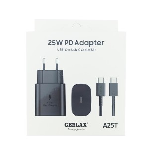 МЗП Type-C to Type-C Gerlax A25T 3A/QC3.0/PD25W чорний - фото