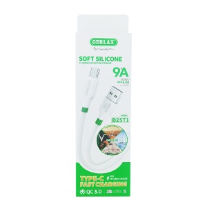 Кабель Type-C Gerlax D-25T1 9А/QC3.0/OD4.0 білий силіконовий 1м - фото