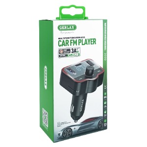 FM модулятор Gerlax GC-M9 12-24V/5A/2USB/PD/MicroSD/BT5.0/RGB/LCD дисплей чорний - фото