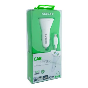 АЗУ microUSB Gerlax GC-09 3A/2USB біле# - фото