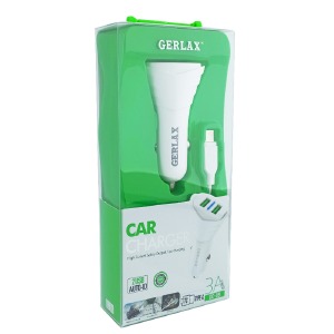 АЗУ Type-C Gerlax GC-09 3A/2USB біле 1м# - фото