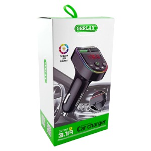 FM модулятор Gerlax C-M12 12-24V/3.1A/2USB/QC3.0/BT5.3/LED дисплей чорний - фото