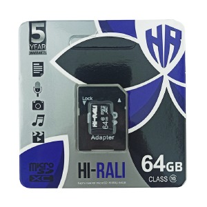Карта пам'яті Micro SD 64GB (10) (+dapter) Hi-Rali - фото