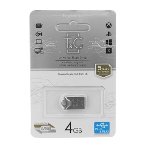 USB 4GB 2.0 T&G 106 metall Series сталева (коротка) - фото