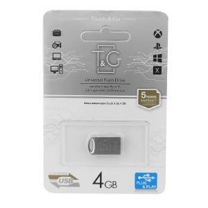 USB 4GB 2.0 T&G 105 metall series срібна (коротка) - фото