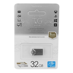USB 32GB 2.0 T&G 106 metal Series срібна (коротка) - фото