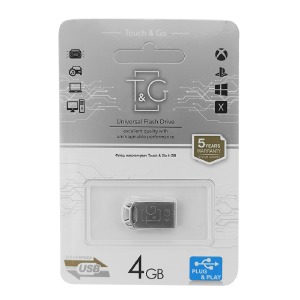 USB 4GB 2.0 T&G 110 metall series сталева (коротка) - фото