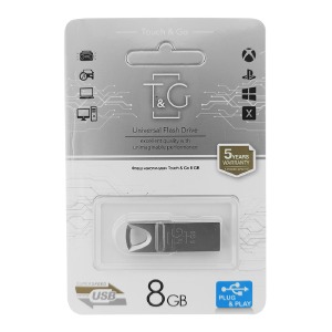 USB 8GB 2.0 T&G 117 metall сталева - фото