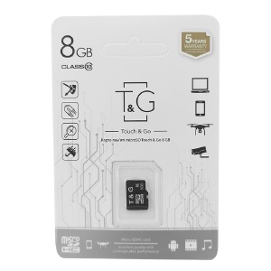 Карта пам'яті Micro SD 8GB (10) (-adapter) T&G - фото