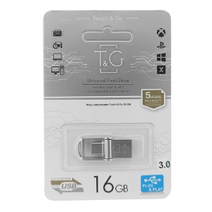 USB 16GB 3.0 T&G 104 USB+Type-C сталева - фото