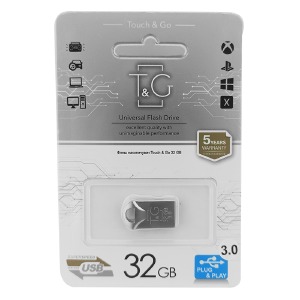 USB 32GB 3.0 T&G 106 metal Series сталева (коротка) - фото