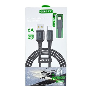 Кабель Type-C Gerlax GD-71T 6A/QC3.0 чорний 1м - фото