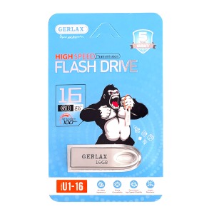 USB 16GB 2.0 Gerlax U1-16 metal Series сталева - фото