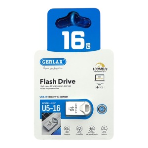 USB 16GB 3.0 Gerlax U5-16 metal Series сталева (коротка) - фото