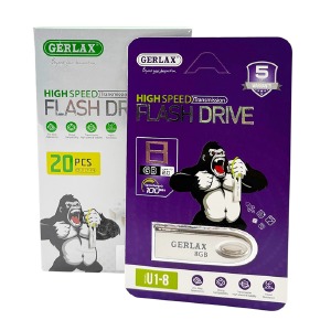 `SET USB 8GB 2.0 Gerlax U1-8 metal Series сталева (19ШТ!!!+1ШТ ПОДАРУНОК) - фото