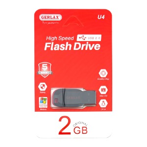 USB 2GB 2.0 Gerlax U4-2 чорно-червона - фото