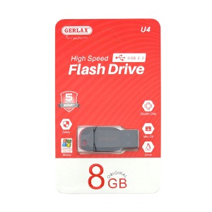 USB 8GB 2.0 Gerlax U4-8 чорно-червона - фото