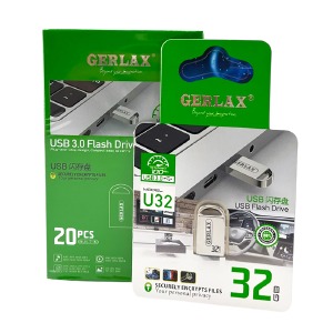 `SET USB 32GB 2.0 Gerlax U32 metal Series сталева (коротка) (19ШТ!!!+1ШТ ПОДАРУНОК) - фото