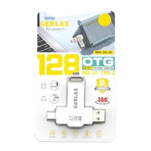 USB 128GB 3.0 Gerlax UG3-128 USB+Type-C metal Series сталева - фото