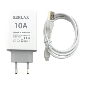 МЗП microUSB Gerlax A30V 10A/4USB/QC3.0 білий 1м - фото