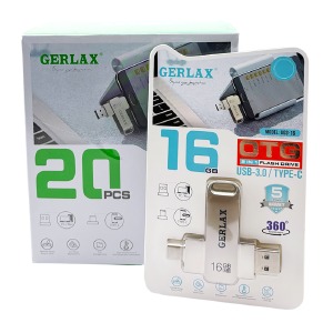 `SET USB 16GB 3.0 Gerlax UG3-16 USB+Type-C metal Series сталева (19ШТ!!!+1ШТ ПОДАРУНОК) - фото