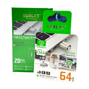 `SET USB 64GB 2.0 Gerlax U64 metal Series сталева (коротка) (19ШТ!!!+1ШТ ПОДАРУНОК) - фото