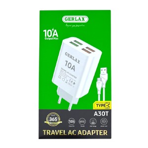 МПЗ Type-C Gerlax A30T 10A/4USB/QC3.0 білий 1м - фото