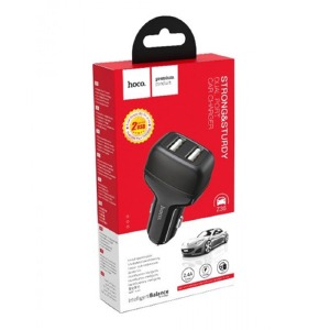 АЗУ microUSB Hoco Z36 2.4А/2USB чорне 1м - фото