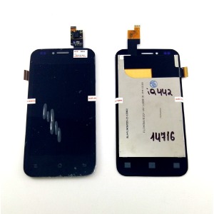 Дисплей для телефона FLY IQ442Q Quad Miracle2 черный, с тачскрином, модуль - фото