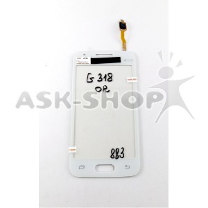 Сенсор (Touchscreen) Samsung G318 белый оригинал - фото
