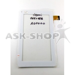 Сенсор для планшета Nomi A07000/A07003/A07004 (186*111мм) белый - фото