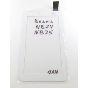 Сенсор (Touchscreen) для планшета Bravis NB74/NB75/NP725 3G IPS, 185*104 мм, белый - фото