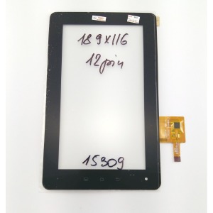 Сенсор (Touchscreen) под планшет 189*116, Goclever A73/Texet TM-7025/PINGBO PB70DR8065_01 12 pin, черный - фото