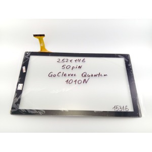 Сенсор (Touchscreen) под планшет 252*146 мм, 50 pin, черный, GoClever Quantum 1010N/GT10PH10H FHX - фото