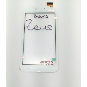 Сенсорный экран для телефона Bravis Zeus/Supra M621G/Globex GU-6011B/HS1300 белый - фото