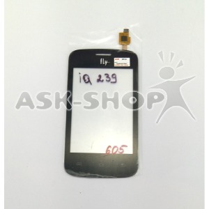 Сенсор (Touchscreen) Fly IQ239 (FC0264-A1) без окна камеры, черный - фото