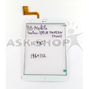 Сенсор (Touchscreen) под планшет 196*132,FPCA-79A09-V02/MEO Tablet 2/BB-Mobile Techno 7.85 3G Slim TM859N 50 pin, белый - фото