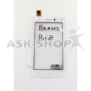 Сенсорный экран для телефона Bravis Biz белый - фото