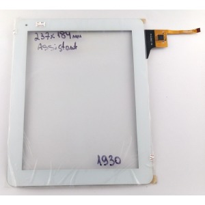 Сенсор (Touchscreen) под планшет 237*184 мм, Assistant AP-109; Ritmix RDM-1040, RDM-1055; Digma IDS 10, Белый, 12 pin - фото